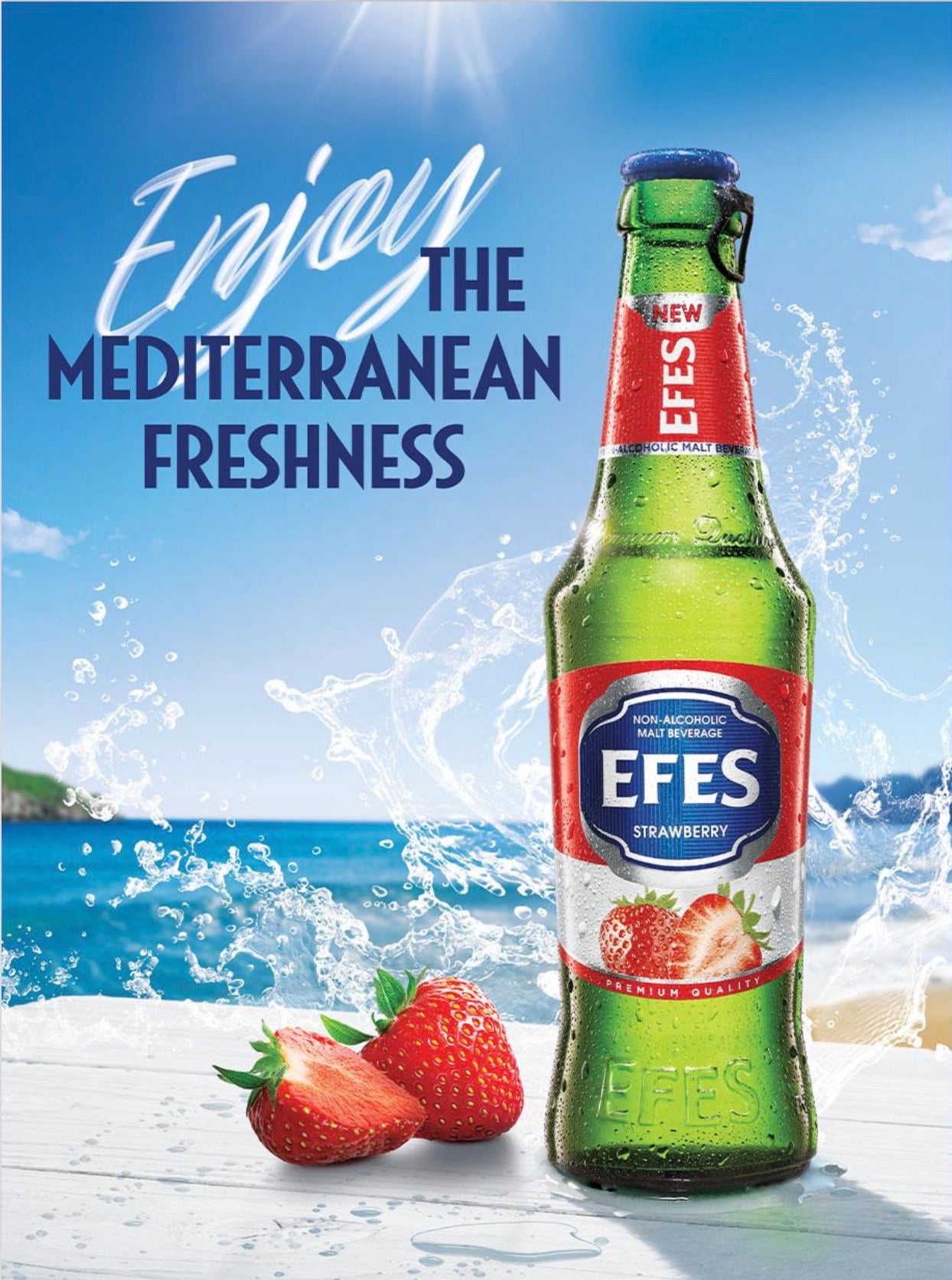 05-エフェス ノンアルコール ビール ストロベリー 330ml (瓶）ケース 24入　EFES Alkolsuz Cilek　3月下旬販売開始予定